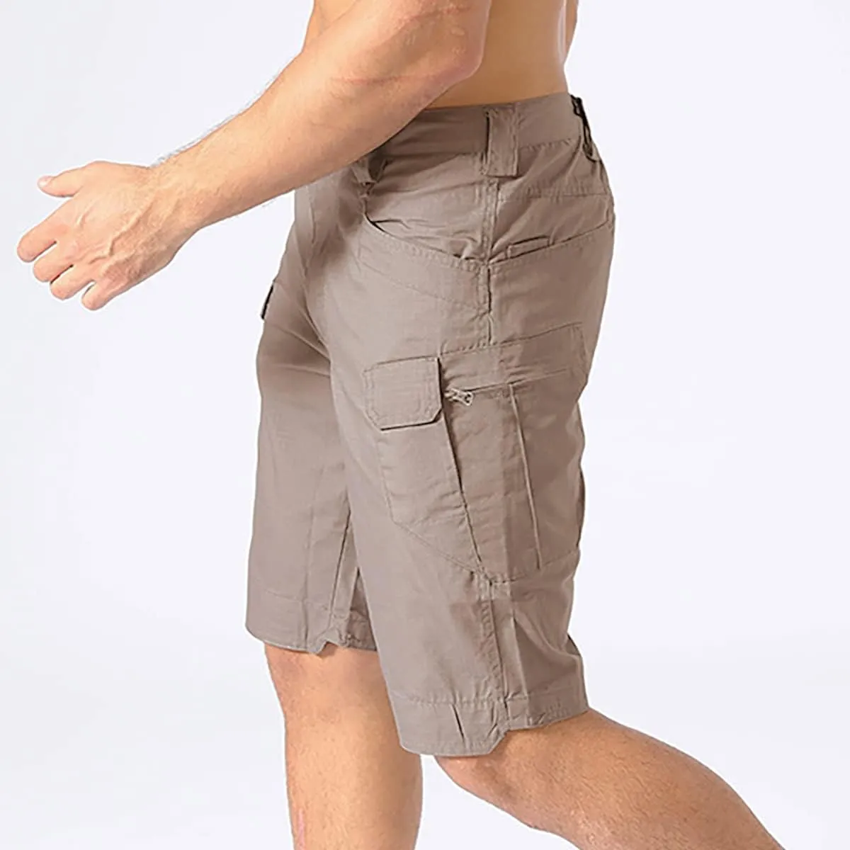 Tactical Cargo Workout Shorts for Men Outdoor Hiking Fishing Combat Casual Work Short Multi Pockets (No Belt)