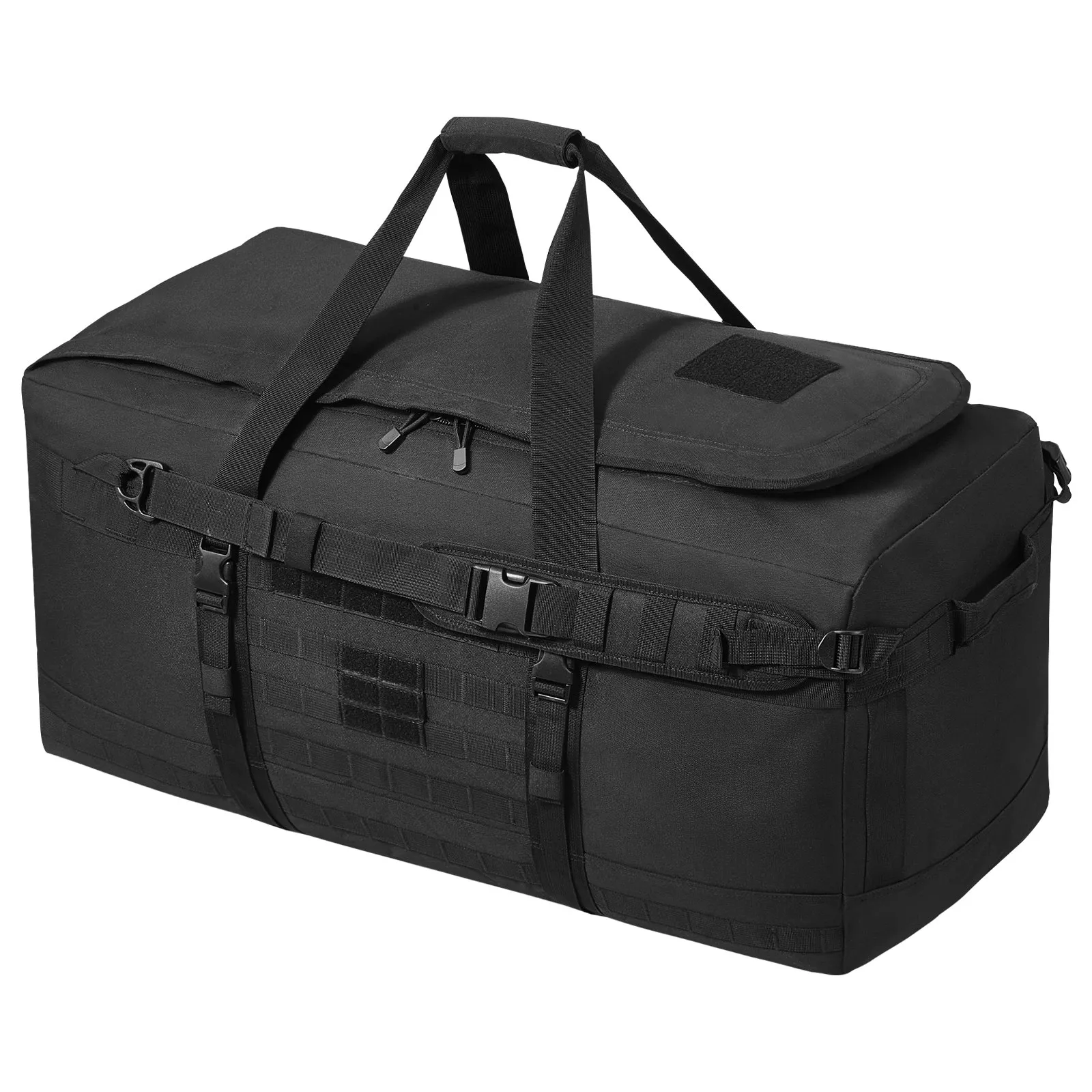 Tactical Duffle Bag 100L Gym Bag Duffle with Molle Design and Multi-mesh Bag, for workouts, cycling, gym sessions, yoga, beach trips, swimming pools, hunting, hiking, camping, practice days, weekend getaways, and many outdoor activities.