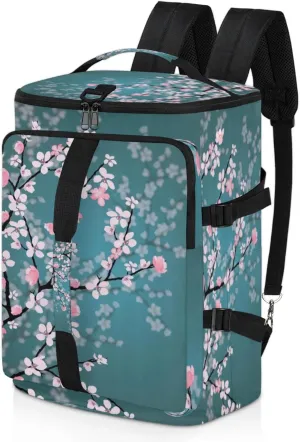Tactical Sports Duffle Bag for Travel Waterproof Gym Bag with Shoe Compartment 48L Carry On Luggage for Men & Women 3-in-1 Durable Travel Luggage Cherry Blossoms Flowers