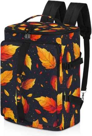 Tactical Sports Duffle Bag for Travel Waterproof Gym Bag with Shoe Compartment 48L Carry On Luggage for Men & Women 3-in-1 Durable Travel Luggage Falling Leaves