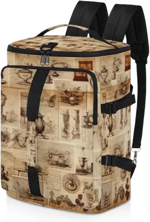 Tactical Sports Duffle Bag for Travel Waterproof Gym Bag with Shoe Compartment 48L Carry On Luggage for Men & Women 3-in-1 Durable Travel Luggage Vintage Tableware