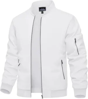 TACVASEN Men's Bomber Jacket Lightweight Casual Spring Fall Windbreaker Zip Up Coat with Pocket