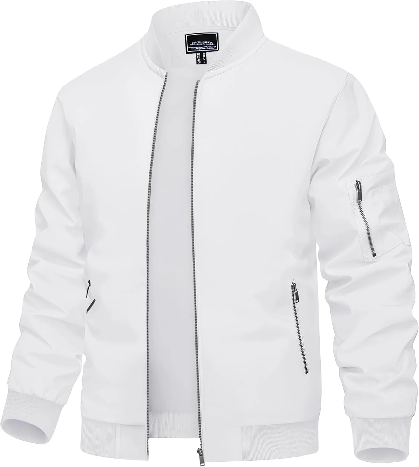 TACVASEN Men's Bomber Jacket Lightweight Casual Spring Fall Windbreaker Zip Up Coat with Pocket