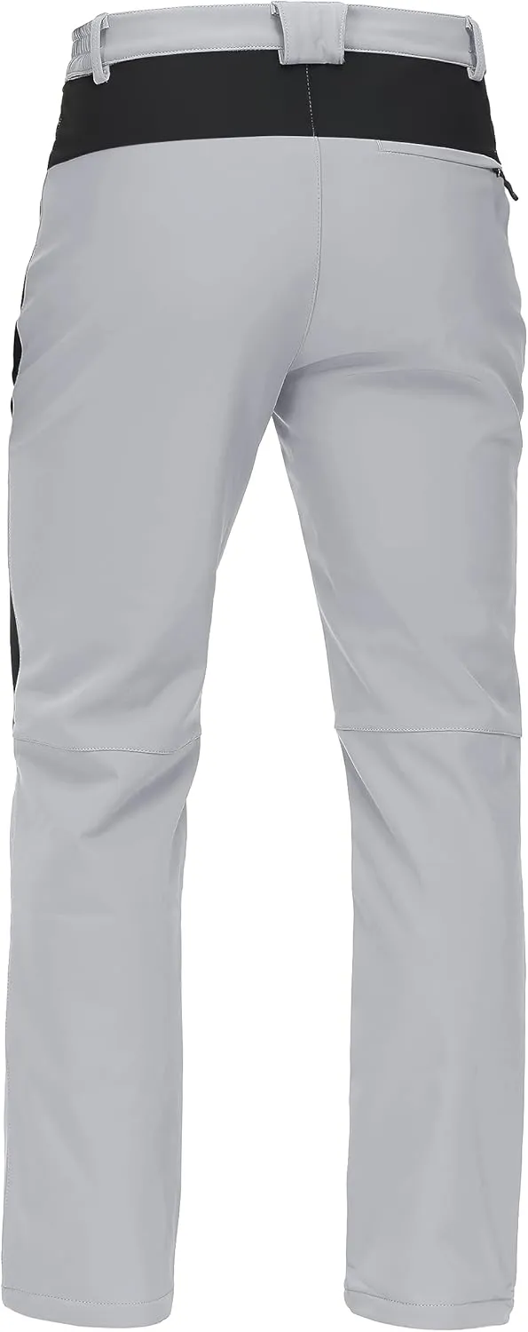 TACVASEN Men's Skiing Snow Pants Fleece Lined Waterproof Winter Insulated Hiking Pant for Outdoor Work Hunting Cargo