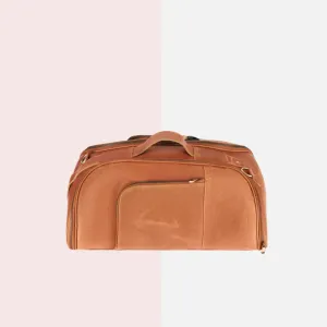Tan Vintage Leather Duffle Bag