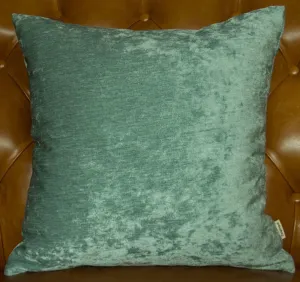TangDepot Handmade Solid Heavy Chenille Decorative Throw Pillow Covers, Euro Pillow Shams, European Throw Pillow Covers, Indoor/Outdoor Cushion Covers - (26"x26", Aqua Green)