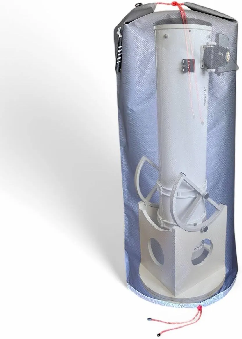 Telescope Cover by R-Sky – Standard  Series for Dobsonian Telescopes – Water-Resistant, UV-Proof Ripstop – Soft Lining & Drawstring – Silver/Black (silver, 10” Dobsonian Telescope Cover)