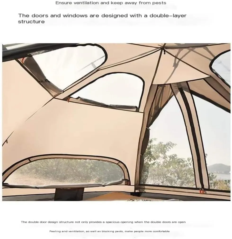 Tent Camping Tent Automatic Tent Double-Layer Outdoor Camp Picnic Portable Quick-Open Tent Automatic Mushroom Tent Outdoor Tent