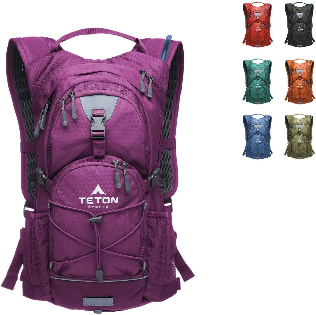 Teton Oasis Hydration Backpack – Lightweight Water Pack with Bladder for Hiking, Running, Cycling, Biking – 18L/22L Sizes – Sewn-in Rain Cover – Fits Men and Women