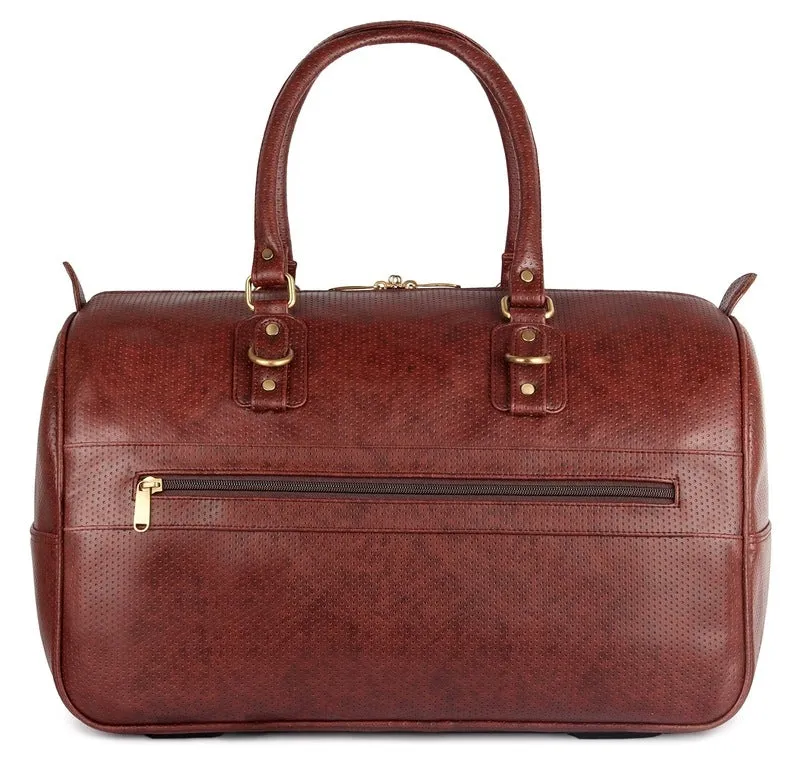 The Clownfish Vegan Leather Travel Duffle - Stylish & Durable | 1 Large Compartment | Tan