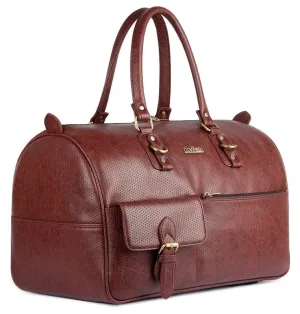 The Clownfish Vegan Leather Travel Duffle - Stylish & Durable | 1 Large Compartment | Tan