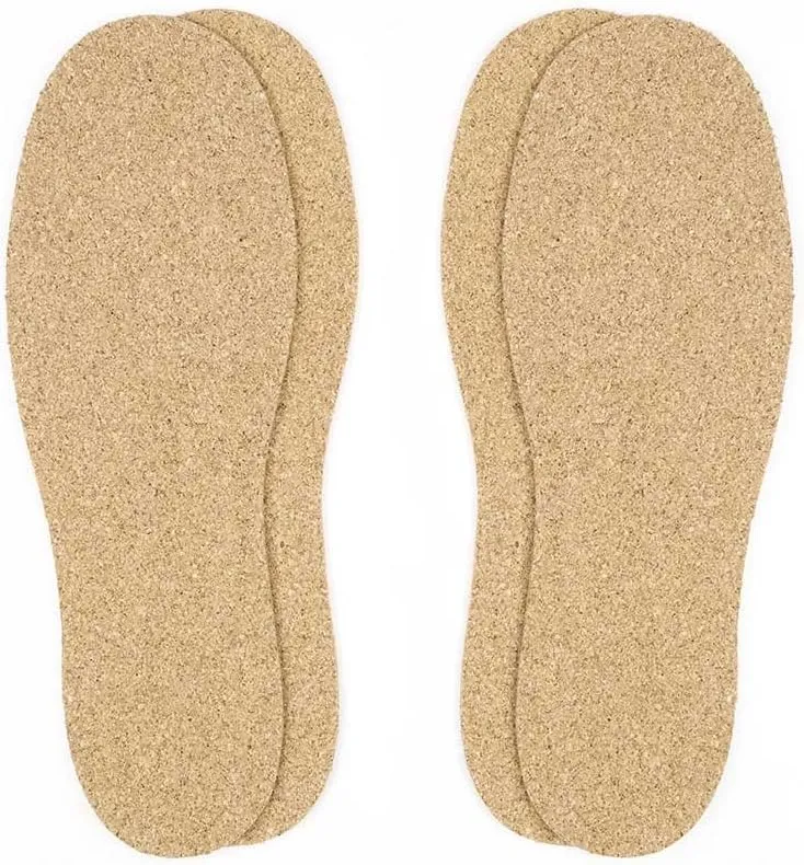 The Felt Store Cork Insoles for Men and Women - 2.5mm Thick, 2 Pair