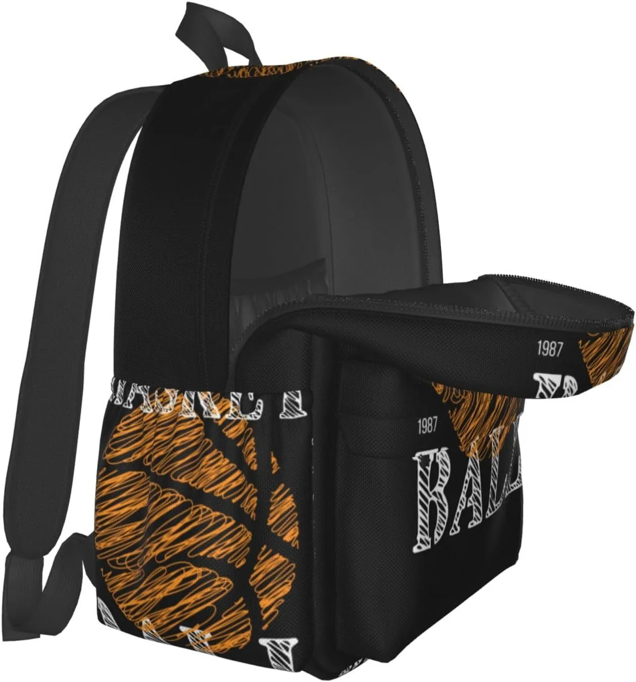 Theme Dream Big Basketball Graphics 1987 Laptop Backpack Shoulder Bag Laptop Pack Travel Backpacks Commuter Back Pack Casual Daypack Bags With Side Pockets