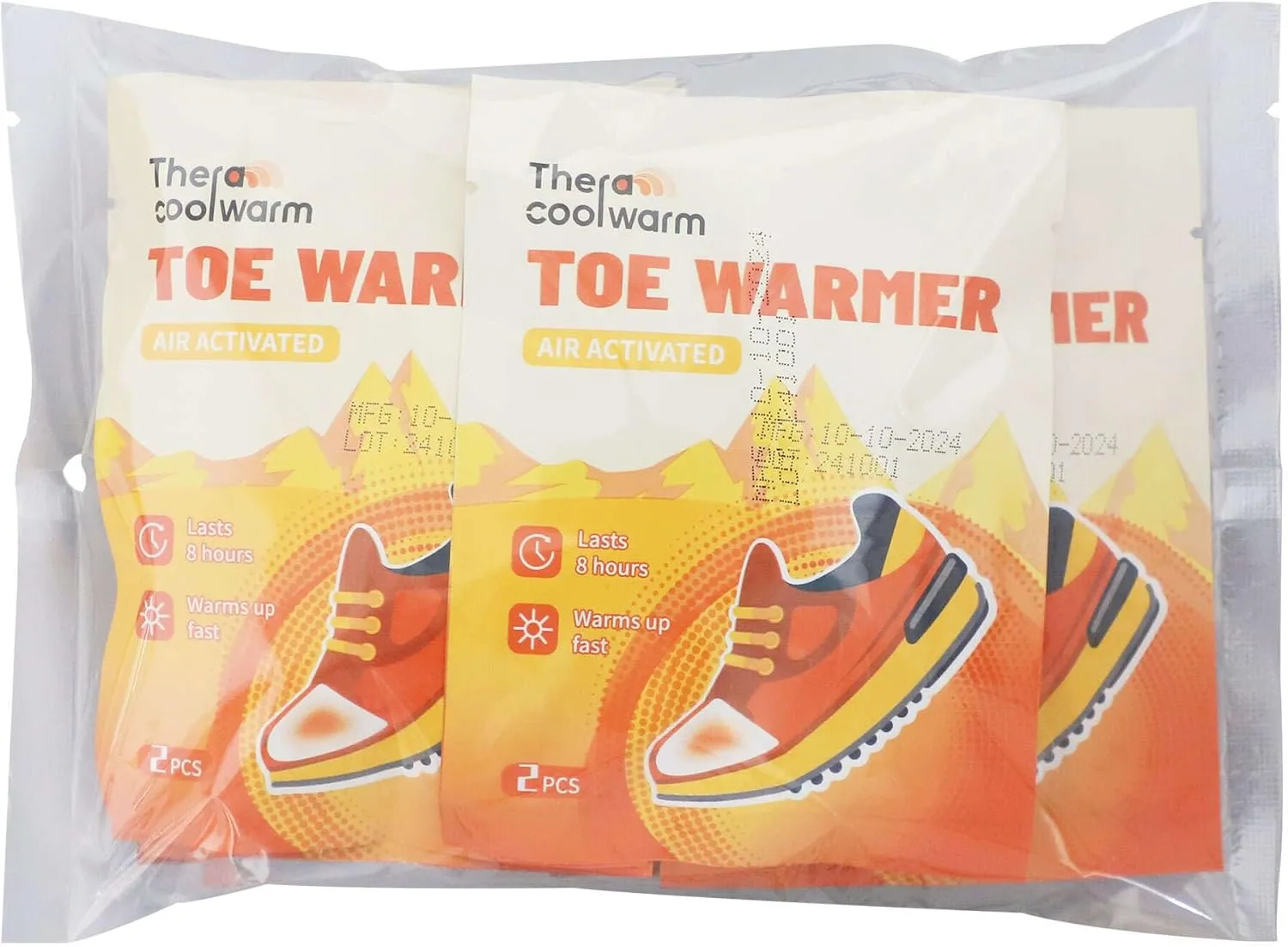 Thera CoolWram Disposable Foot Warmers, Pocket-Sized Instant Heat Toe Warmers for Women, Men & Kids, Long-Lasting Comfort for Outdoor Activities