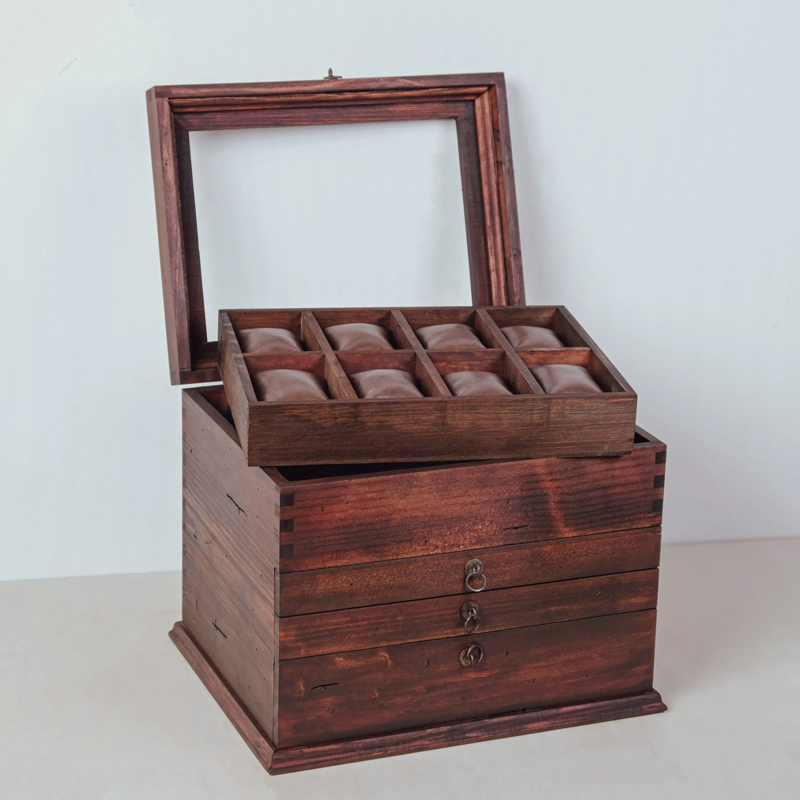Three Drawer Watch Box for 16 Watches