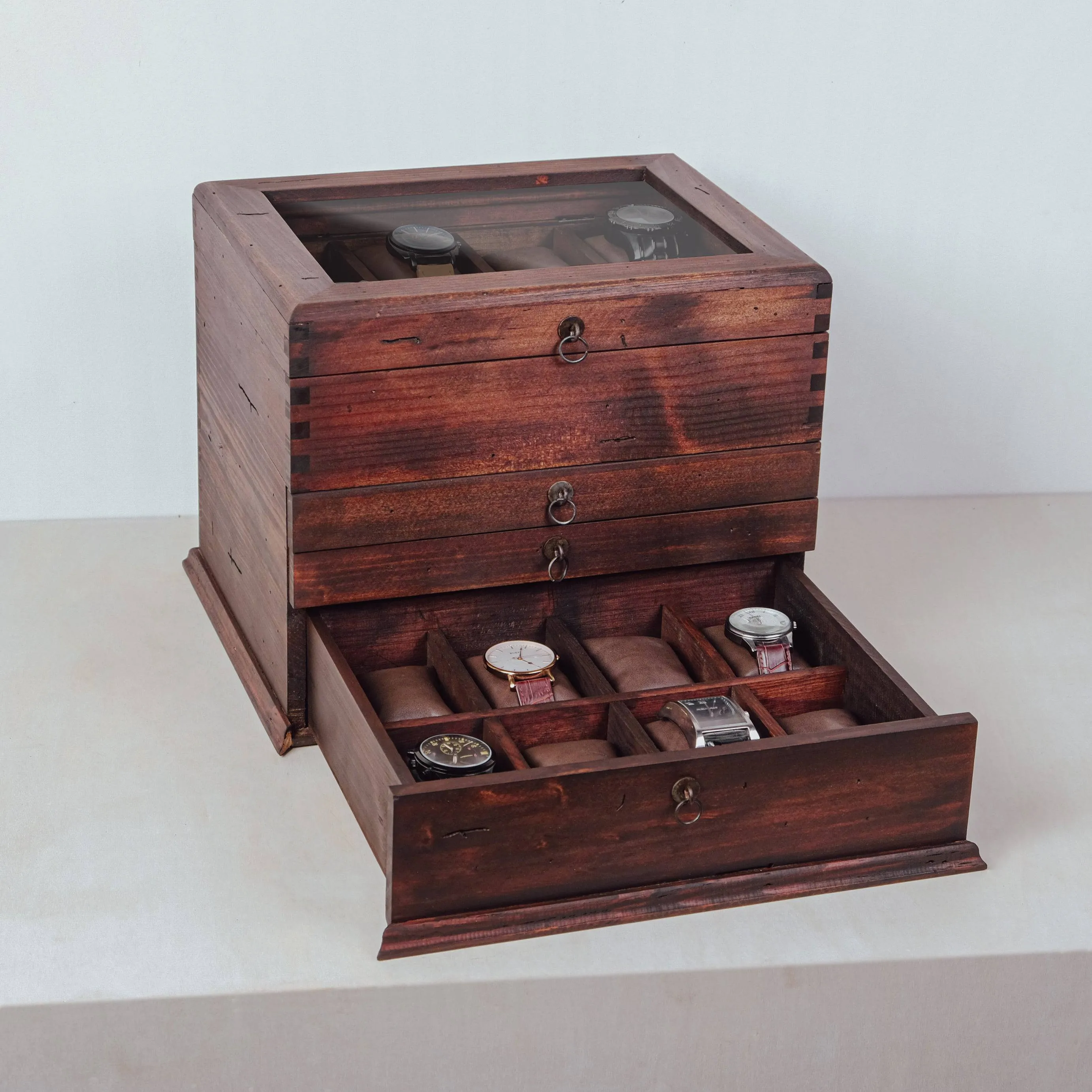 Three Drawer Watch Box for 16 Watches