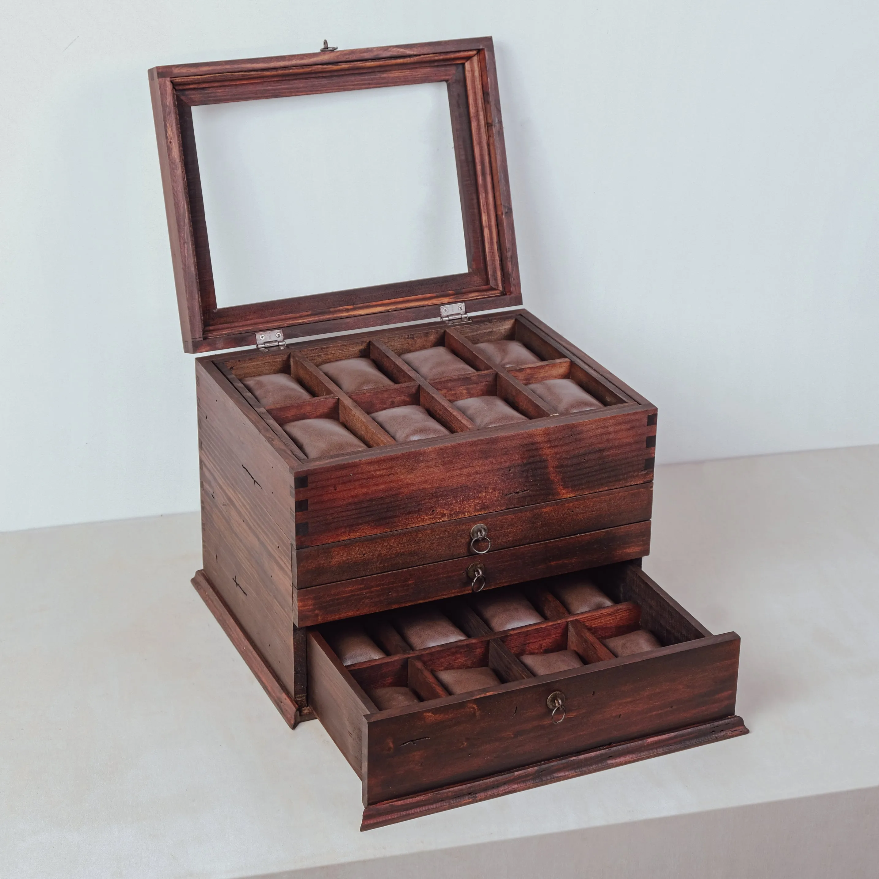 Three Drawer Watch Box for 16 Watches