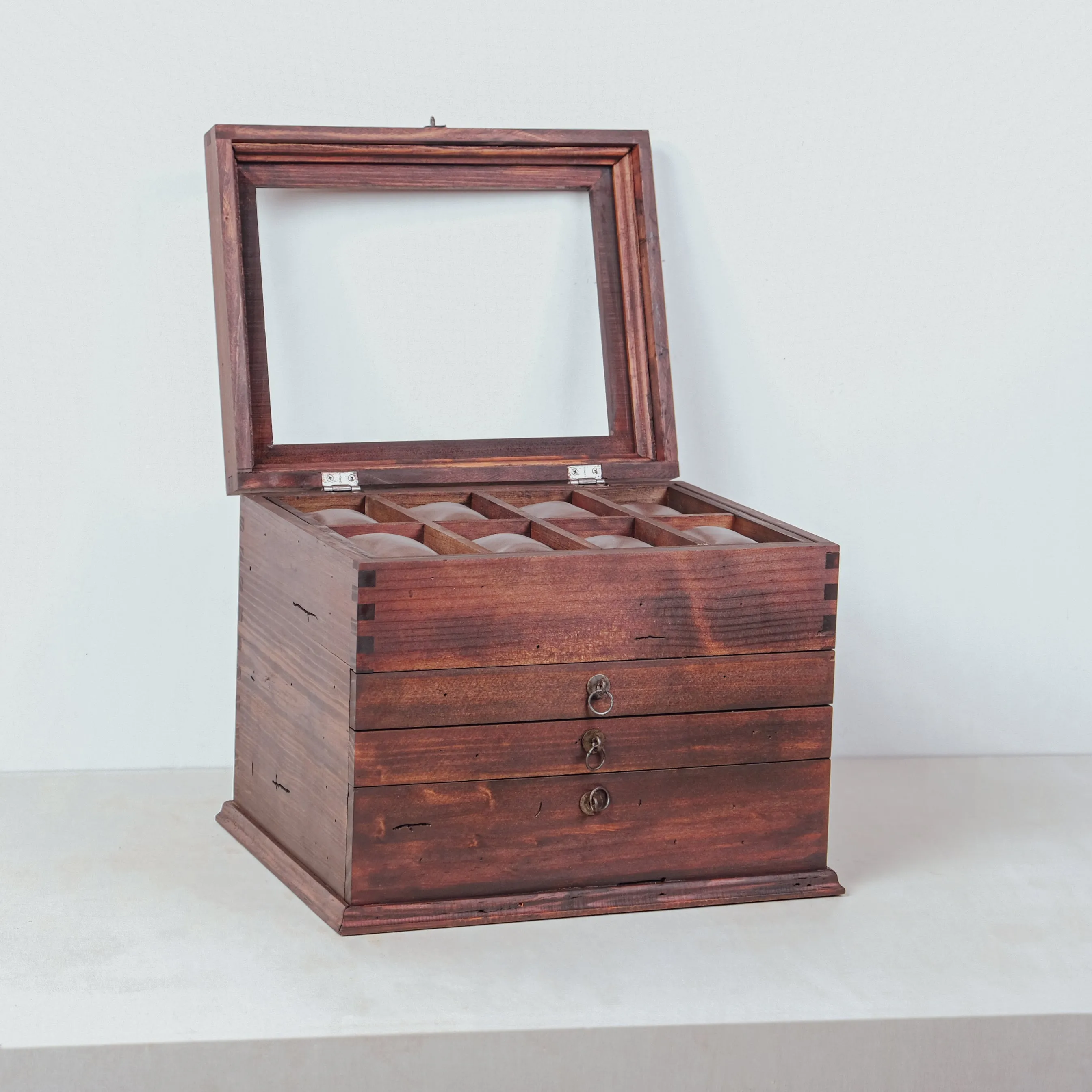 Three Drawer Watch Box for 16 Watches