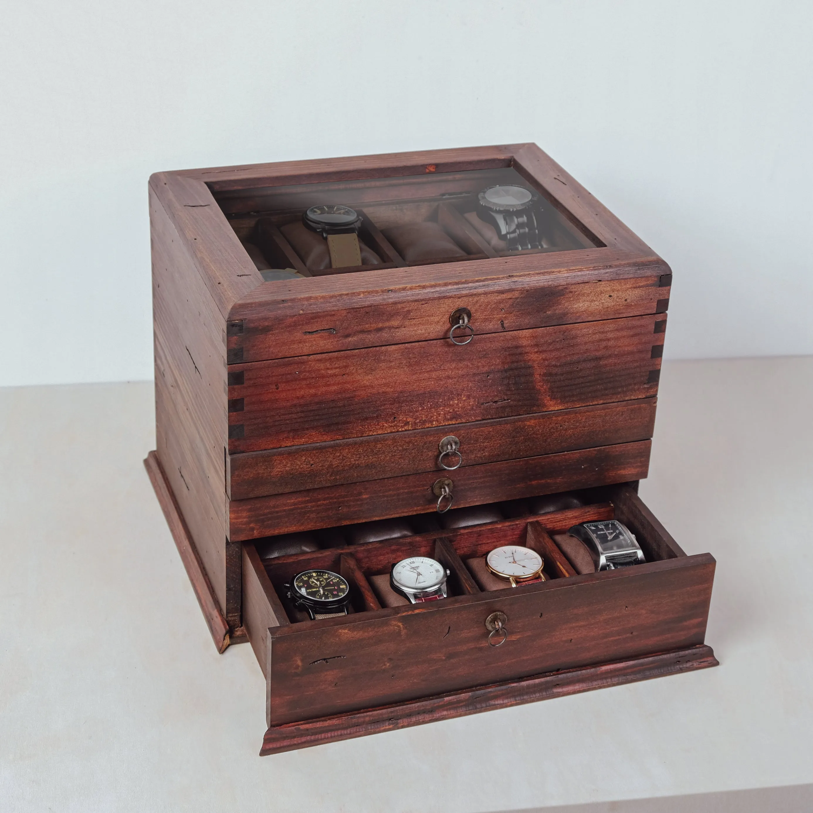 Three Drawer Watch Box for 16 Watches