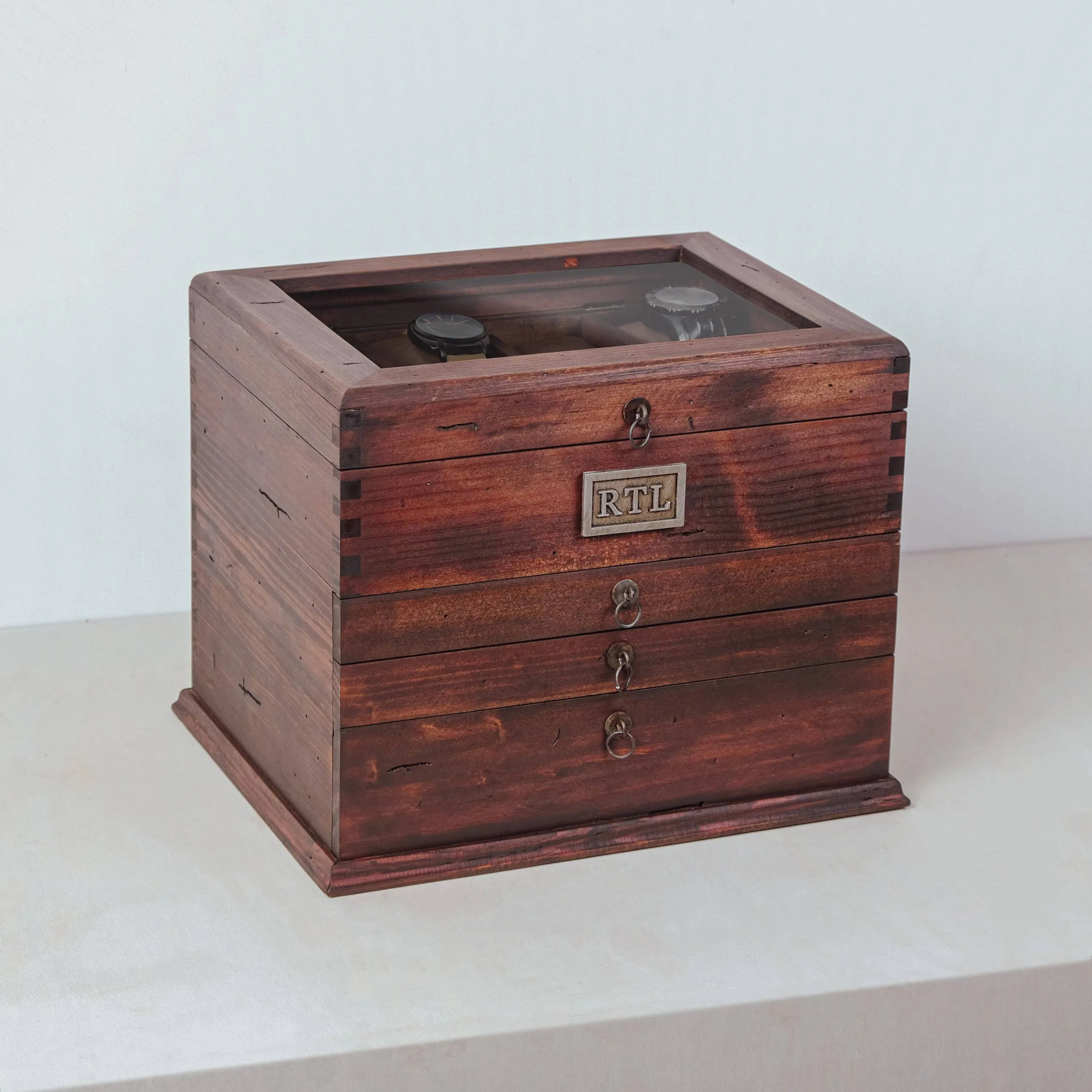Three Drawer Watch Box for 16 Watches