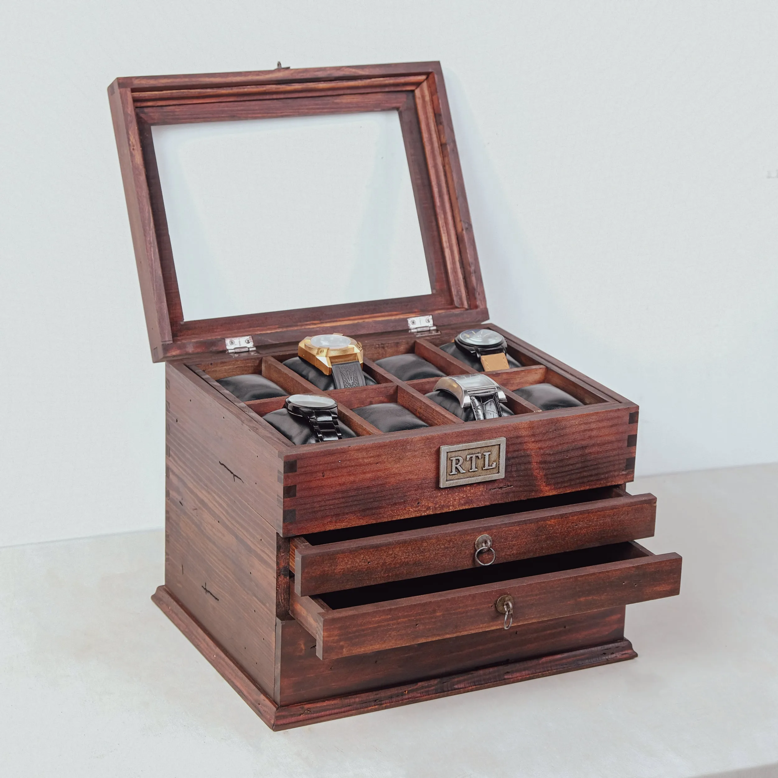 Three Drawer Watch Box for 16 Watches