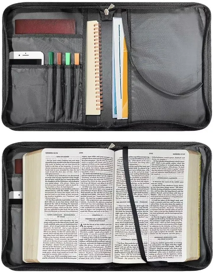 TODIYADDU Bible Cover Personalized Customizable PU Bible Protector Book Cover Bible Tote Bag