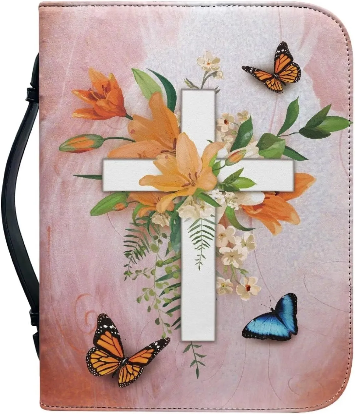 TODIYADDU Bible Cover Personalized Customizable PU Bible Protector Book Cover Bible Tote Bag
