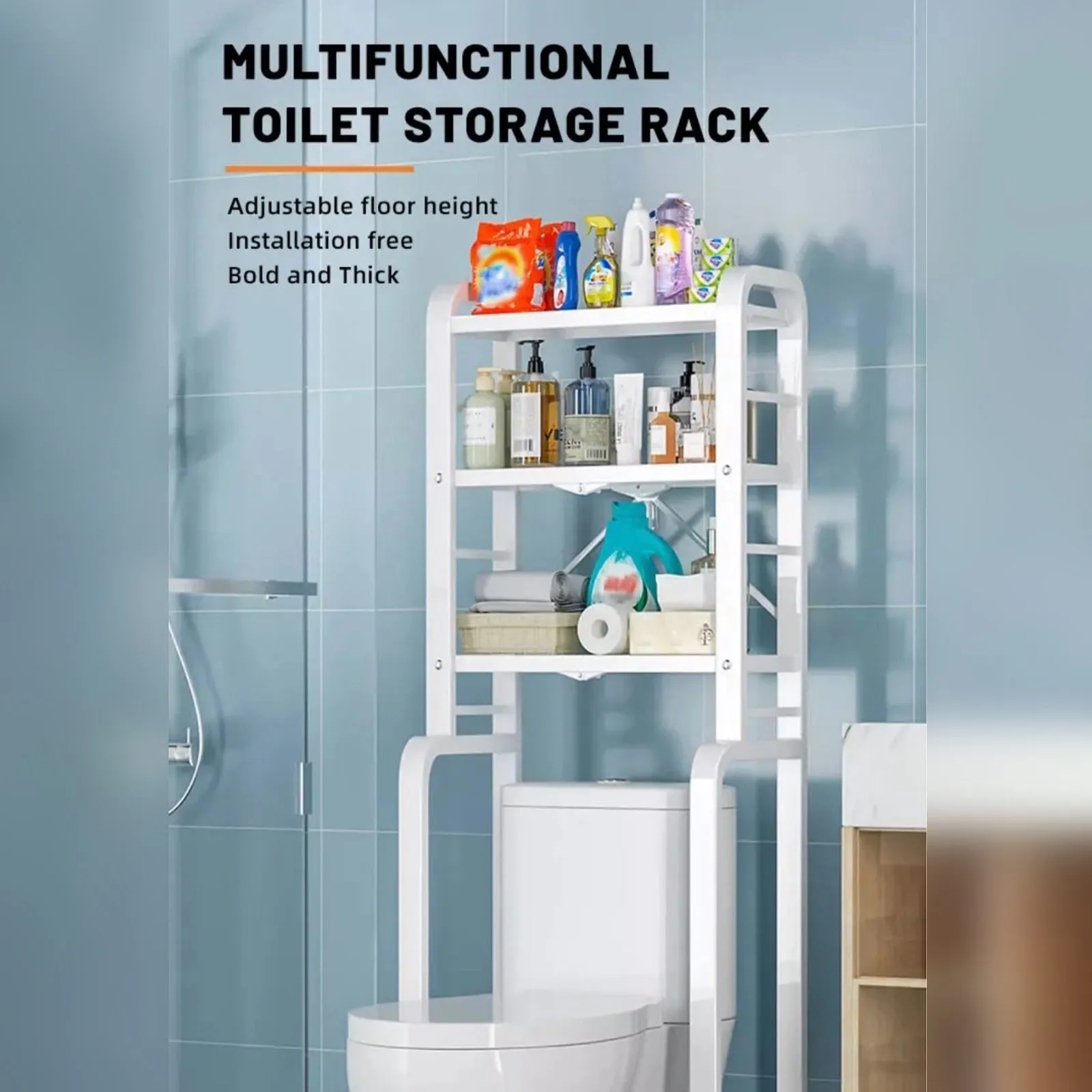 Toilet Storage Rack, Bathroom Storage Cabinet Shelf Organizer, Toilet Multi-layer Storage Stand