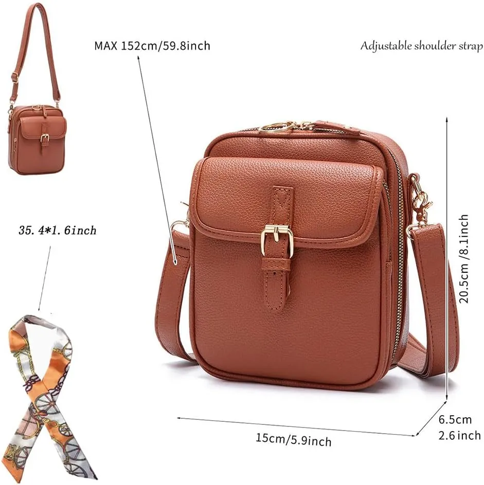 Tojoyride Crossbody Bag, Urvashi Crossbody Bag, Vegan Leather Vintage Anti-Theft Messenger Messenger, Large Capacity