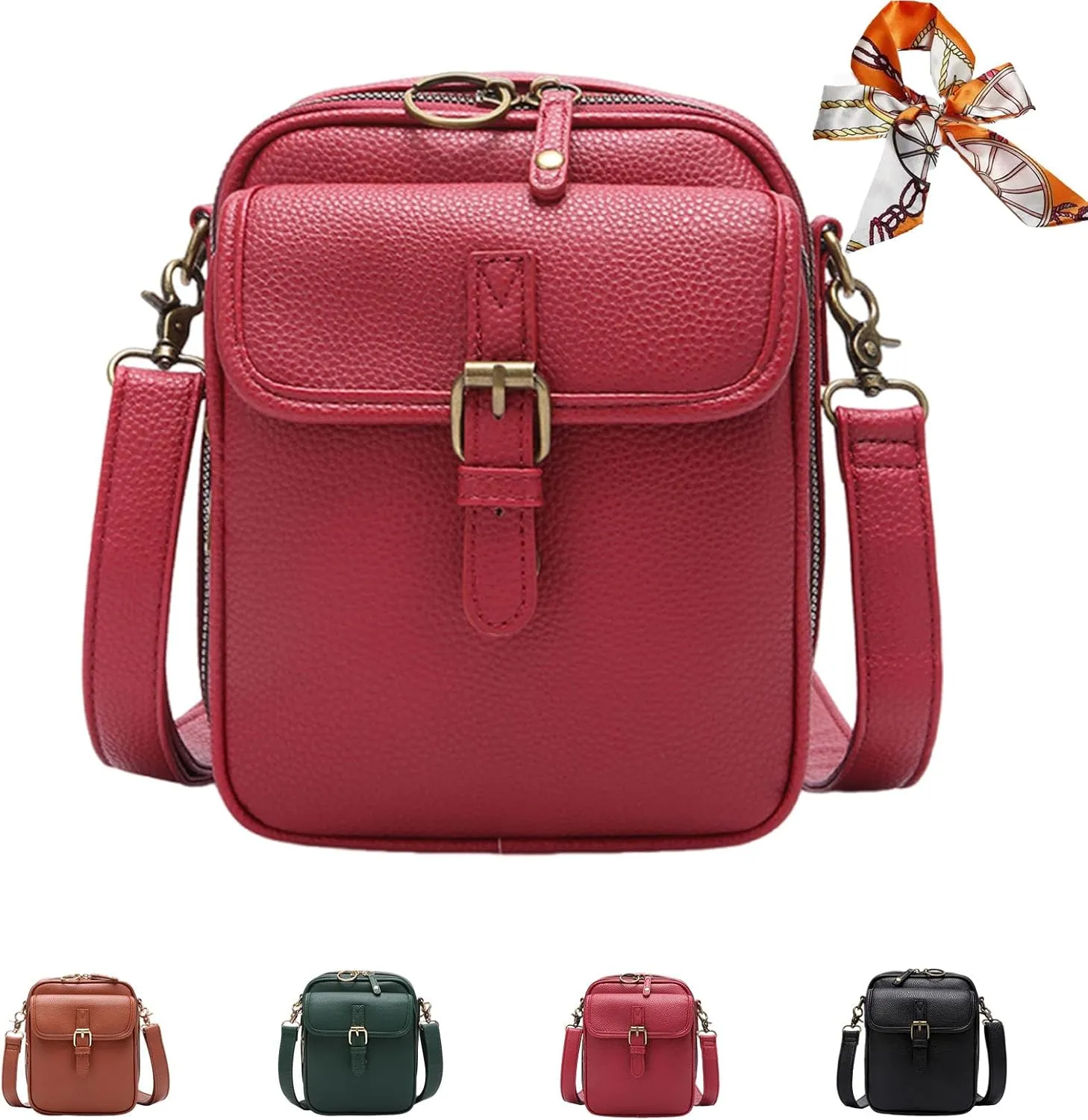 Tojoyride Crossbody Bag, Urvashi Crossbody Bag, Vegan Leather Vintage Anti-Theft Messenger Messenger, Large Capacity