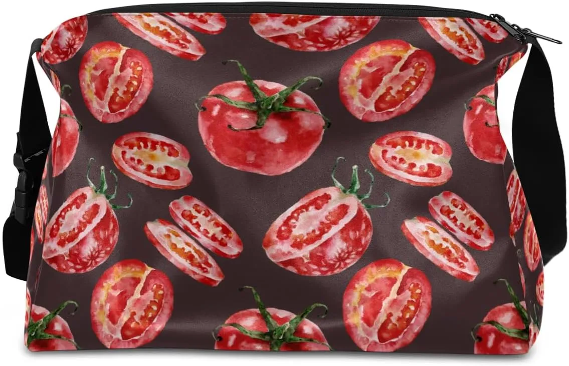 Tomato Fruit Small Gym Bag for Men Women Workout Sport Duffle Bag Waterproof Weekender Overnight Bag Lightweight Carry on Tote Bag Crossbody Shoulder Travel Bag for Swim Yoge Dance