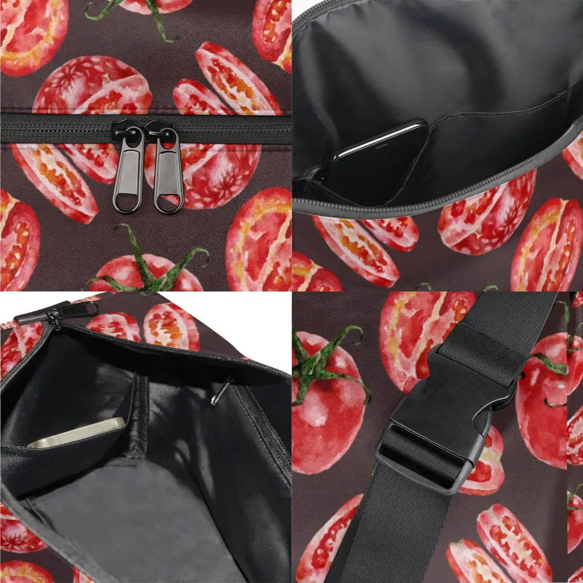 Tomato Fruit Small Gym Bag for Men Women Workout Sport Duffle Bag Waterproof Weekender Overnight Bag Lightweight Carry on Tote Bag Crossbody Shoulder Travel Bag for Swim Yoge Dance