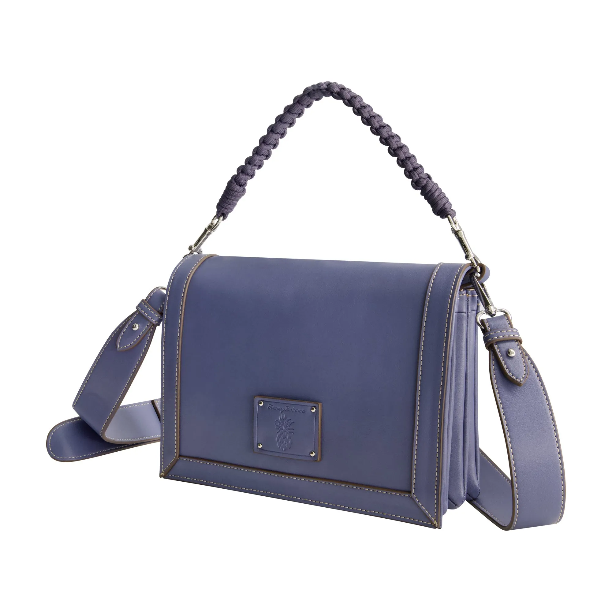 Tommy Bahama Debossed Logo Flat Messenger Bag, NAVY