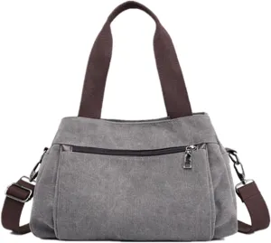 Tote Bag for Women, Canvas Crossbody Bags for Women, Multi Compartment Handbags Purse Medium Satchel