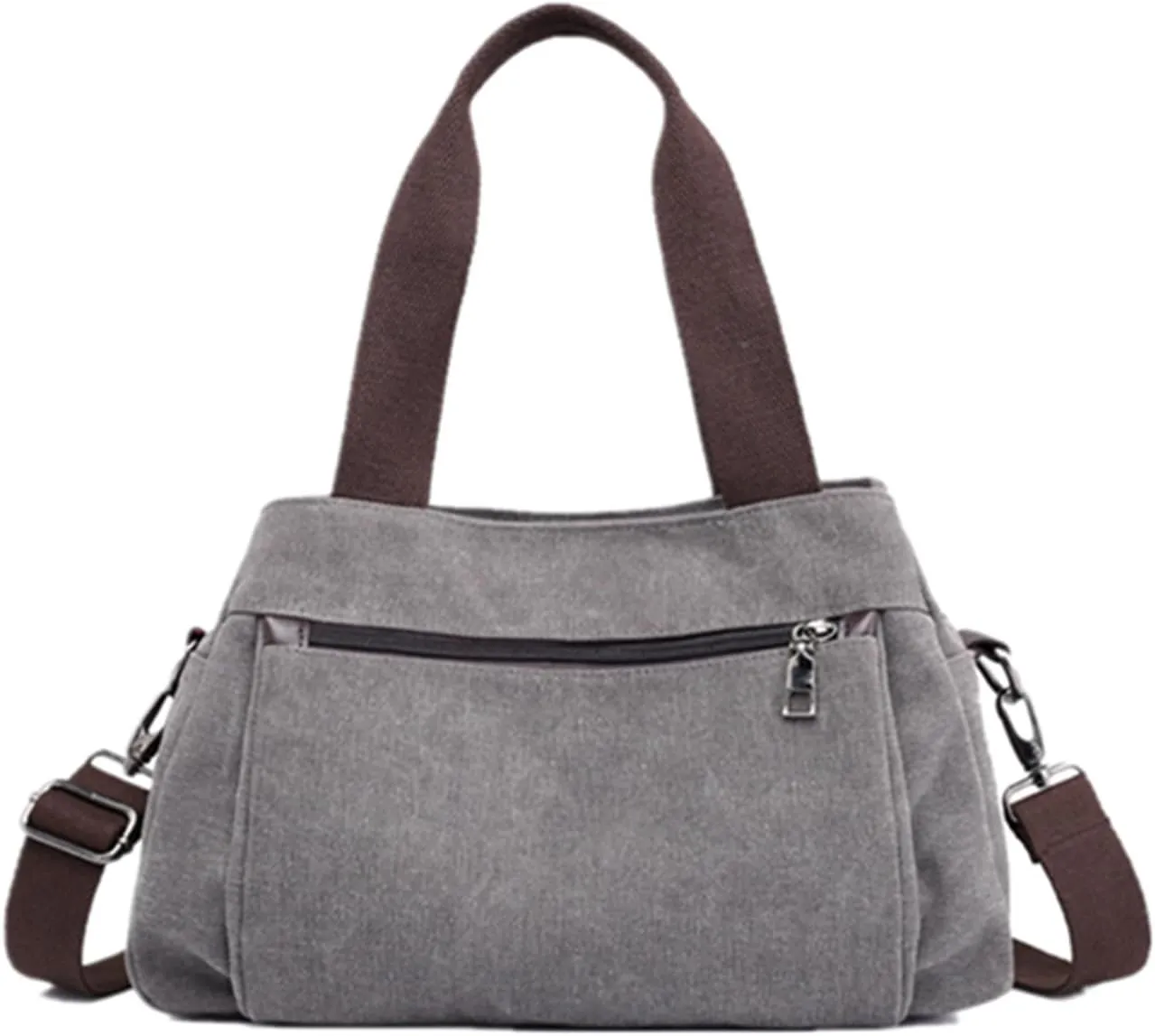 Tote Bag for Women, Canvas Crossbody Bags for Women, Multi Compartment Handbags Purse Medium Satchel