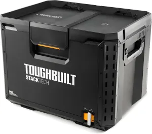 ToughBuilt StackTech XL Tool box Organizer with Lock and Removable Tray, Black