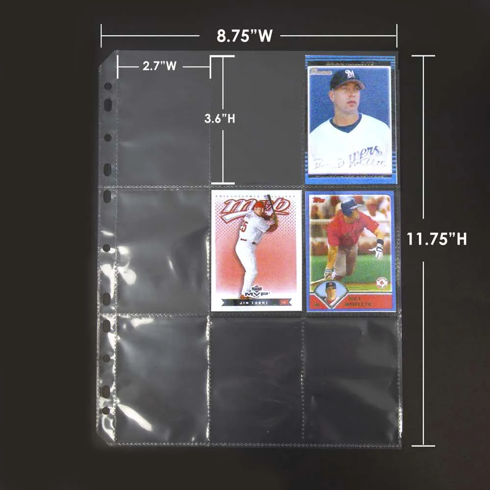 Trading Card Holders Top Loading 9-Pockets (10/Pack)