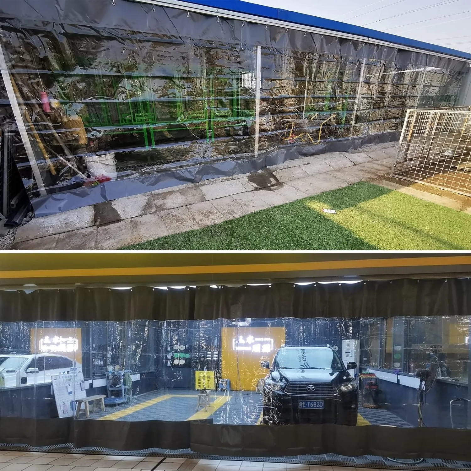 Transparent Tarpaulin with Eyelet, Clear Waterproof Cover Tarp Outdoor Curtains Waterproof 0.5mm, Camping Roof, Customizable (Color : Clear, Size : 3.28x3.28ft/1x1m)