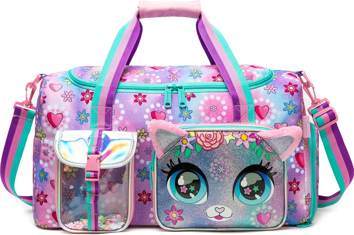 Travel Bag for Kids,Girls Duffle Bag Sleepover Bag for Girls,Gym Bag Sports Duffel Bag,Dance Bag for Girls With Shoe Compartment