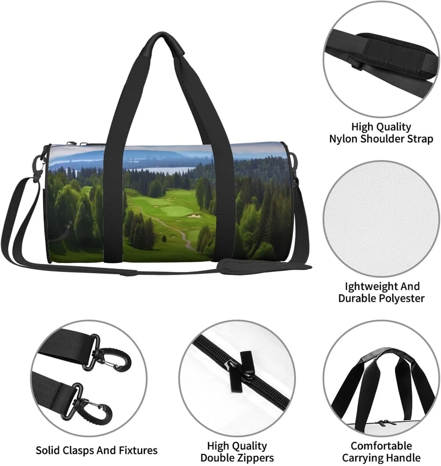 Travel Bag For Women,Vancouver Golf Course Print Personal Item Duffle Bags,Weekend Travel Duffel Tote Bag,Travel Sport Gym Bag For Men,Airplane Travel Essentials For Flying