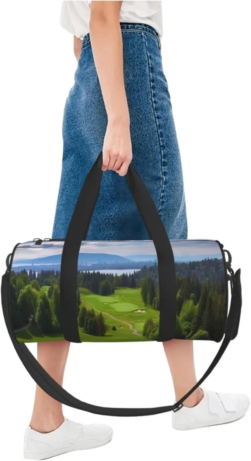 Travel Bag For Women,Vancouver Golf Course Print Personal Item Duffle Bags,Weekend Travel Duffel Tote Bag,Travel Sport Gym Bag For Men,Airplane Travel Essentials For Flying