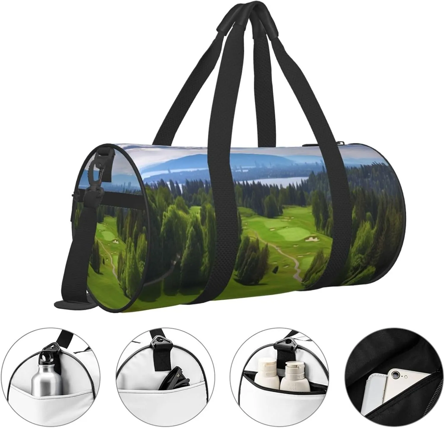 Travel Bag For Women,Vancouver Golf Course Print Personal Item Duffle Bags,Weekend Travel Duffel Tote Bag,Travel Sport Gym Bag For Men,Airplane Travel Essentials For Flying