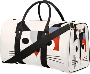 Travel Duffel Bag Cat Black Eyes Waterproof Sport Gym Bag Foldable Travel Bag Overnight Bag Weekender Bag Handbag Sports Duffle Bags for Women Men Boys Girls