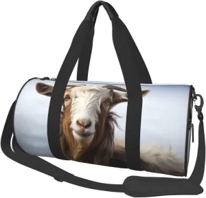Travel Duffel Bag Foldable Weekender Overnight Bag Animal Goat Sports Tote Gym Bag Large Capacity Lightweight Carry On Luggage Bag for Men Women