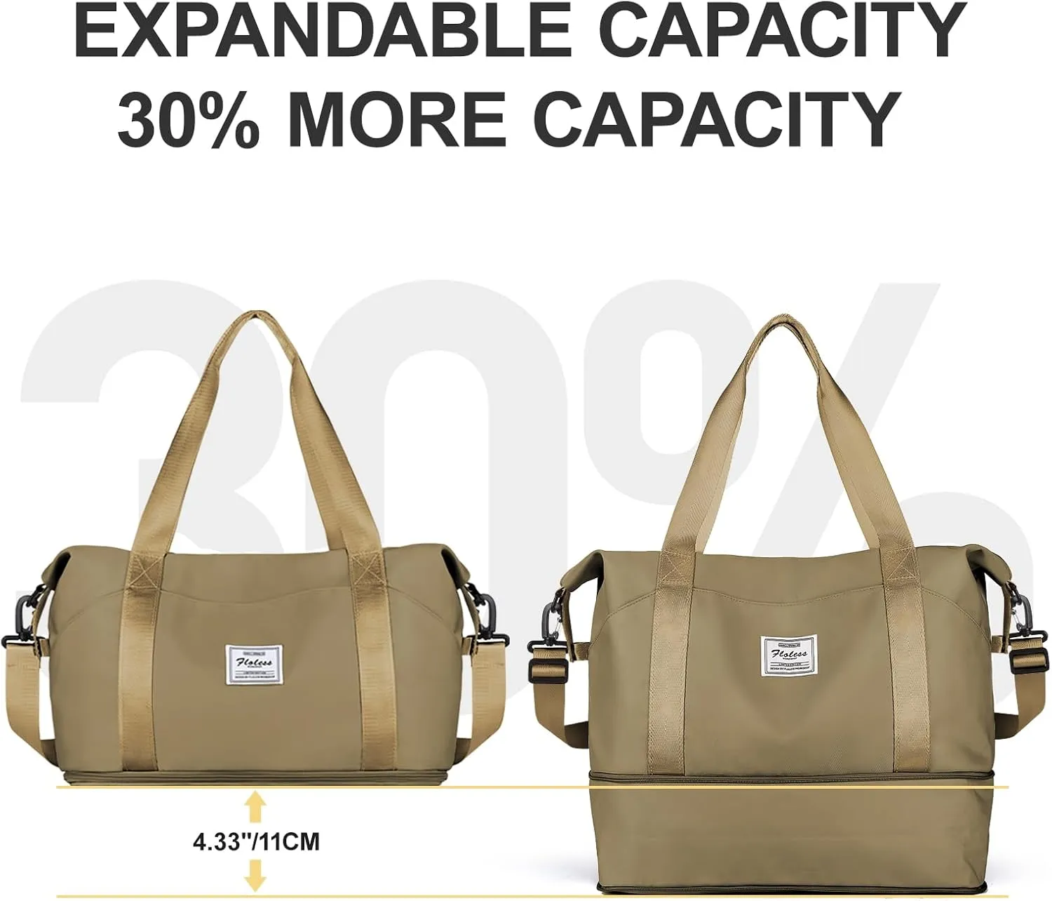 Travel Duffel Bag, Sports Tote Gym Bag, Shoulder Weekender Overnight Bag for Women