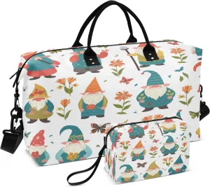 Travel Duffle Bag, Colored Dwarfs Gym Bag with Storage Bag Weekender Overnight Bag for Men Women Trip Sports Yoga