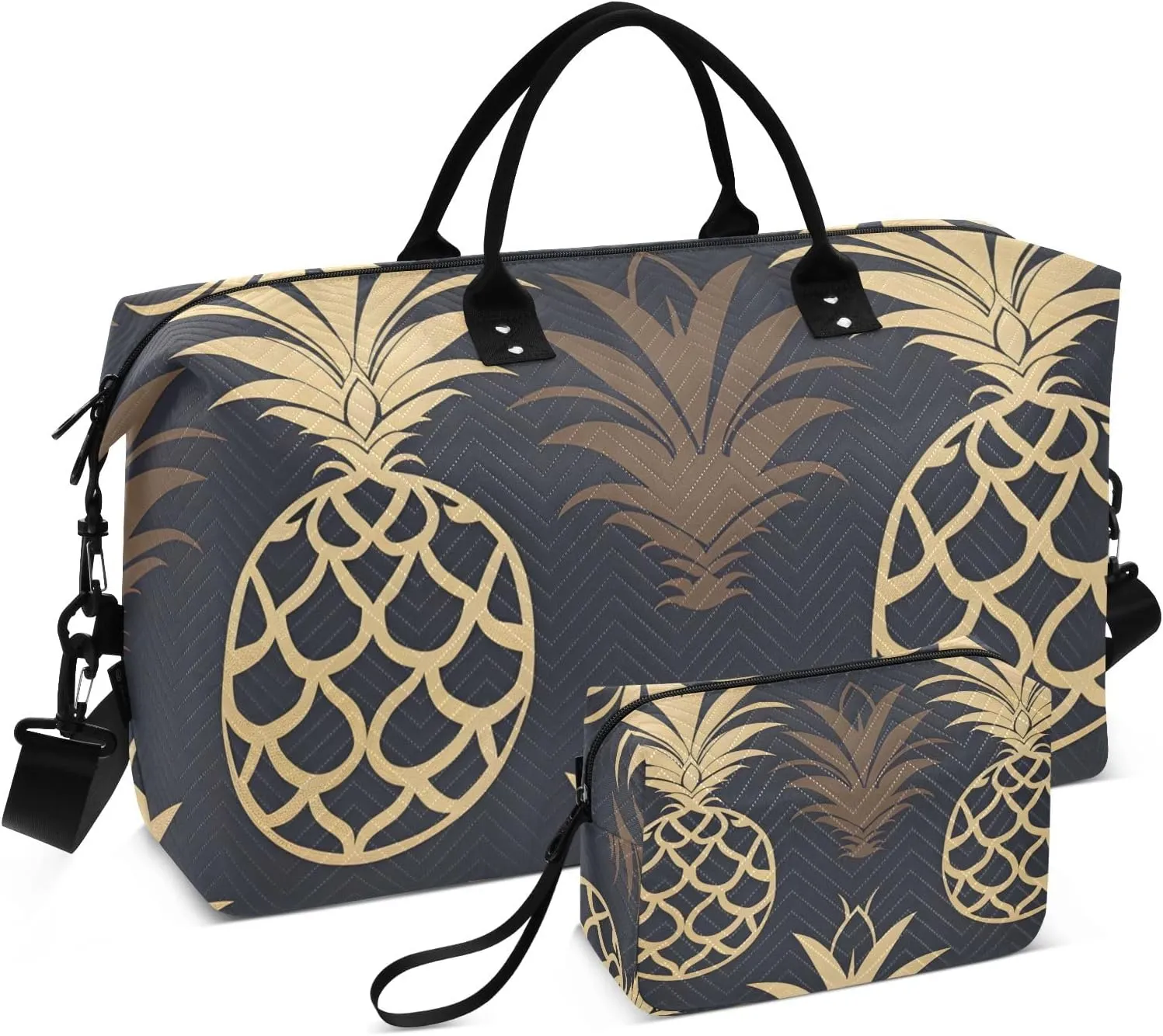 Travel Duffle Bag, Pineapple Abstract Wallpaper Gym Bag with Storage Bag Weekender Overnight Bag for Men Women Trip Sports Yoga