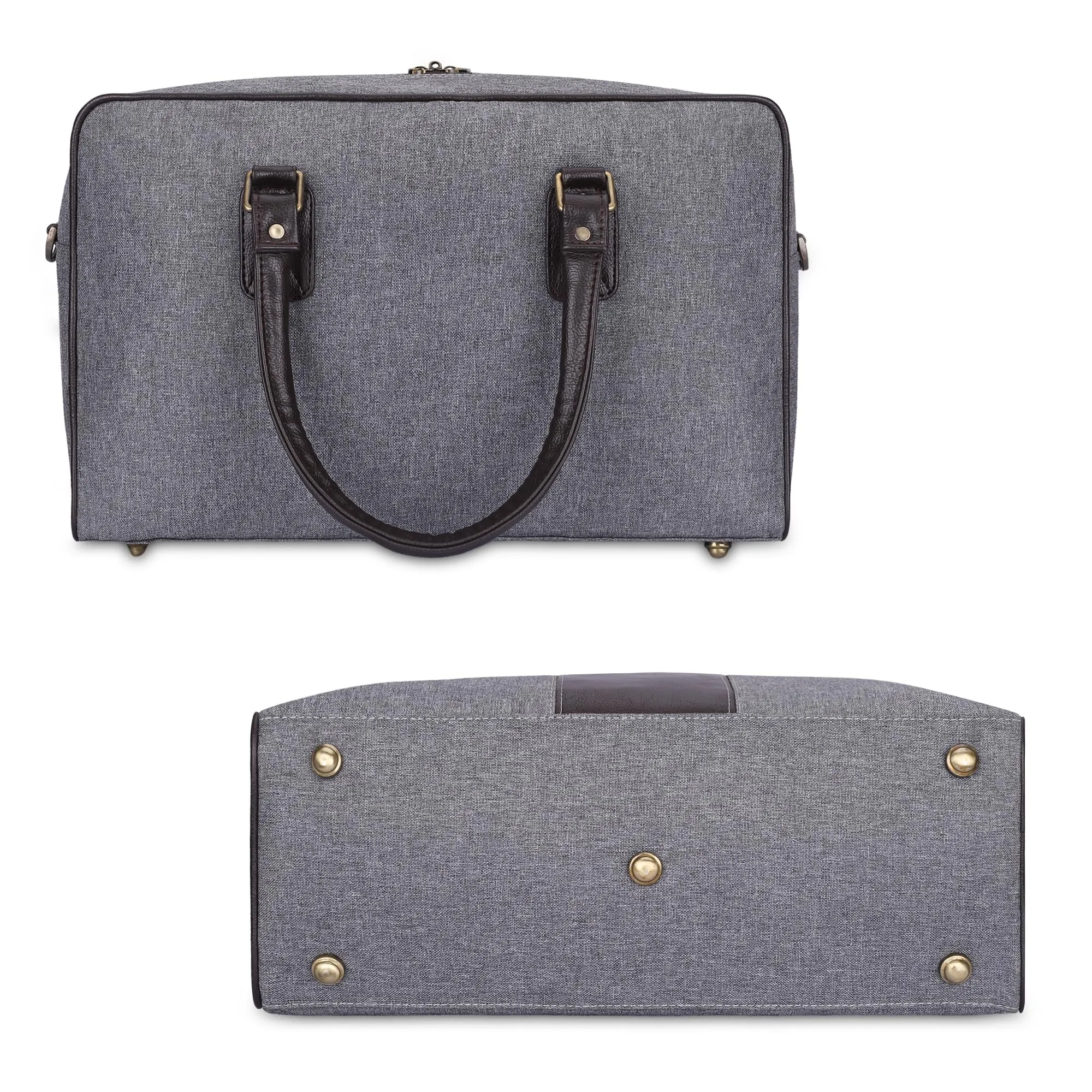 Travel Duffle Bag - Spacious, Lightweight, Organizer Pockets | Detachable Shoulder Strap | 24L | Slate Grey