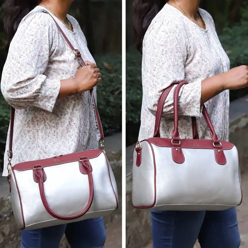 Travel Duffle Bag - Stylish, Durable, Adjustable Shoulder Strap | Includes Bag | 9.4 Litre | Silver