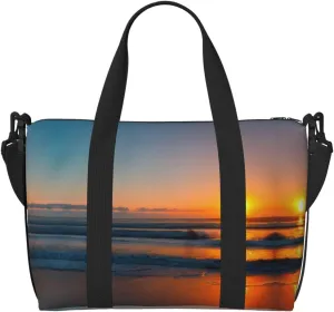 Travel Duffle Bag Weekender Bag Carry On Tote Bag Sport Gym Bag for Women Men Beautiful Sunrise Ocean Print